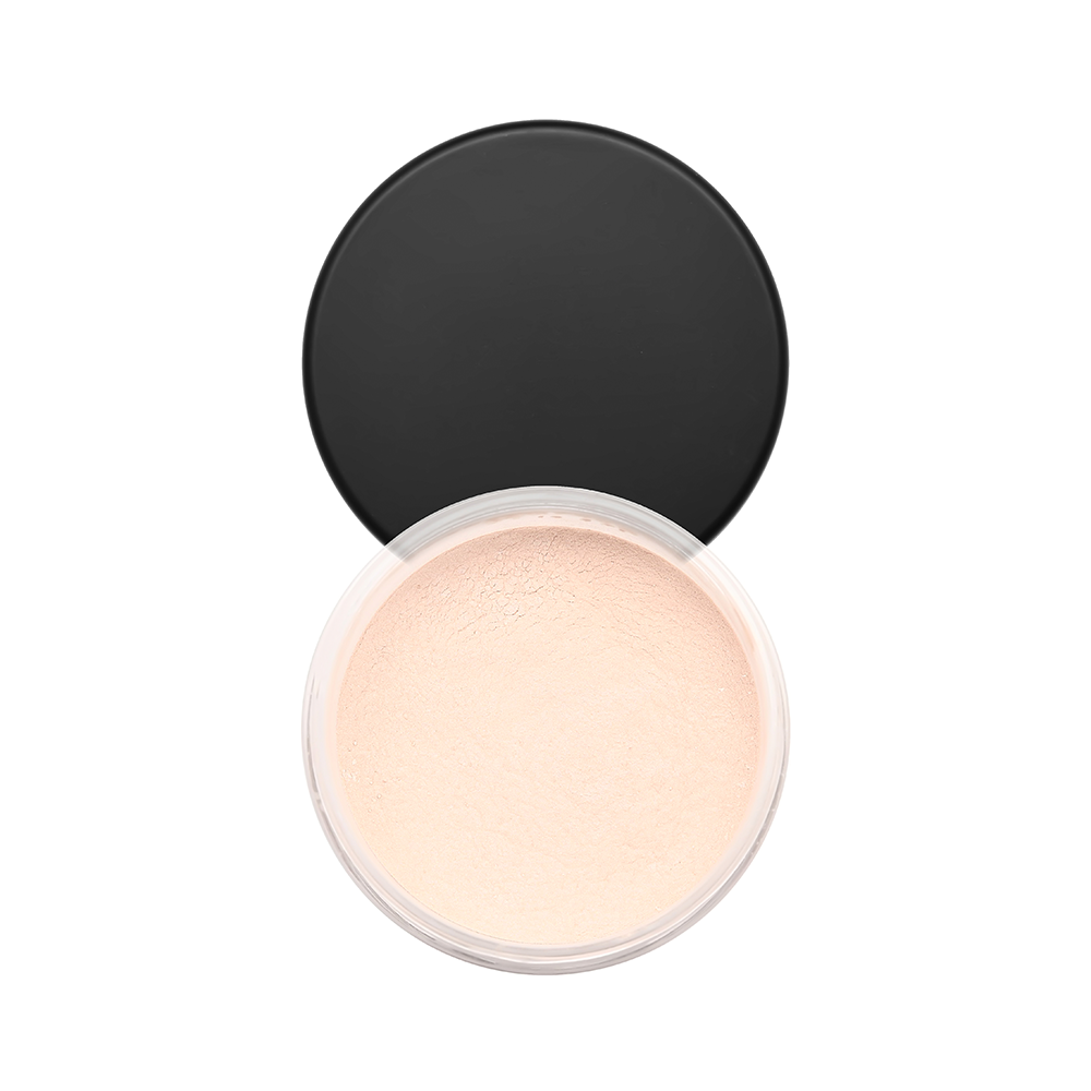 Transparent illuminating mineral loose powder